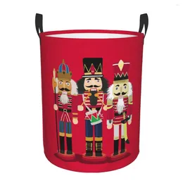 Laundry Bags Nutcracker Soldier Toy Christmas Gift Hamper Large Clothes Storage Basket Bin Organizer For Nursery