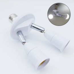 E27 Splitter 60W Lamp Bulb Base Socket Converter Light Adapter Improvement Plastic Portable Holder for Household Office