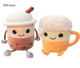 Cute Beer Plush Toy Soft Stuffed Milk Tea Cup Doll Tapioca Balls Bubble Tea Stuffed Pillow Cushion Cute Birthday Gift for Kids Q078103498