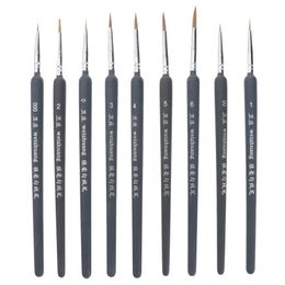 6/9pcs Wolf Hair Set for Detail Art Painting Miniature Watercolour Oil Gouache Paint Brush Pen 000+00+0+1+2+3+4+5+6