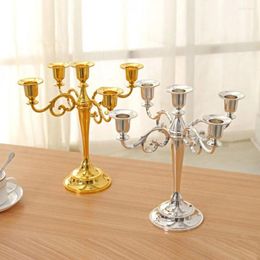 Candle Holders Metal 3/5-Arm Holder Candlestick Romantic Dinner Holiday Wedding Decor Event Table Stand