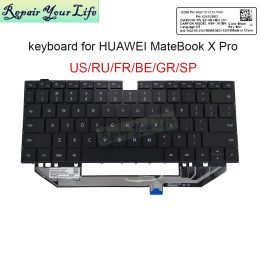 Keyboards US RU Spanish French AZERTY Russian Keyboard for HUAWEI MateBook X Pro MACHDWFE9 WFE98 WXX9 MACHCWAH9LP WAE9LP FR GR BE SP ES
