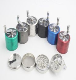 56mm 4layers Zicn alloy hand crank tobacco grinders metal grinders for herbs herbal grinders for tobacco shiping1302044