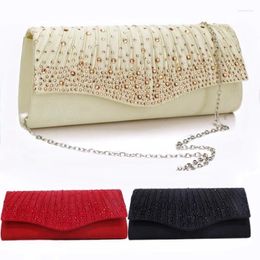 Evening Bags White Women Wedding Purse Rhin2024one Party Clutch Bag Elegant Handbag Prom Bolsa Feminina 2024 Female