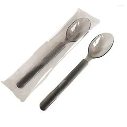 Disposable Flatware Plastic Spoon Food Grade PS Material Used In Restaurant El Home Thicken Frosted Handle