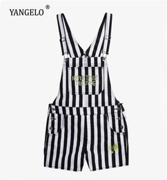 Yangelo Striped Shortalls Women Harajuku High Waist Casual Sexy Suspenders Shorts for Gothic Girls Strap Short Jumpsuit 2202282930865