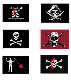 High Quality Pirate Flag 6 Pattern Colors Polyester Printing 90x150cm Skull Flags Flying Hanging for Outside Deoration2972413