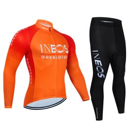 Ineos Grenadier Autumn Cycling Jersey Set Long Sleeve Quick-Dry Bicycle Clothing MTB Maillot Ropa Ciclismo Road Bike Sports Wear