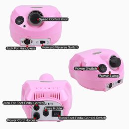 35000RPM Professional Nail Drill Machine Electric Nail Art File Drill Mill Cutter Sets for Manicure Pedicure Polishing Grinder