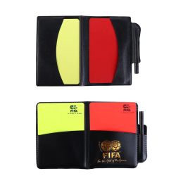 Red Card Soccer Referee Card Recording Paper Score Sheets Soccer Referee Book with Pencil Yellow Card Football Referee Wallet