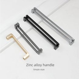 Kitchen Cabinet Handles Chrome Gold Black Furniture Handle Drawer Pulls Closet Door Handle Furniture Hardware Zinc Alloy Handle