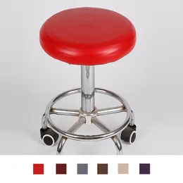 Chair Covers Round Stool Cover Elastic PU Leather Waterproof Beauty Salon Cushion Resistance To Wear And Tear