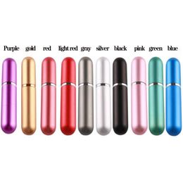 5ml round head anodized aluminum highend perfume bottle mini portable glass subbottomed aluminum tube spray bottle empty bottle 2539930