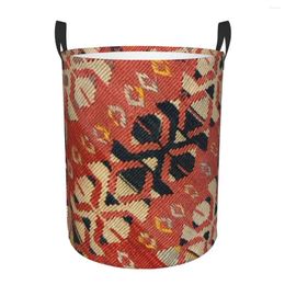 Laundry Bags Retro Bohemian Turkish Ethnic Kilim Hamper Clothes Storage Basket Persian Tribal Carpet Toys Bin Organiser For Nursery