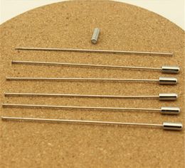 10pcs/lot 60 90 120mm Flat Head Pins With Stopper Safety Brooch Rhodium Headpins For DIY Jewelry Findings Making Brooch Supplies