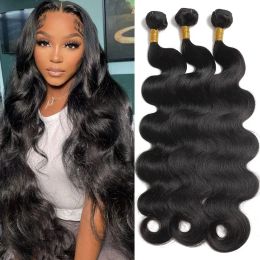 Tomiyaa Body Wave Bundles Human Hair Brazilian Weaving Natural Black 3 4 Bundles Deal Virgin Hair 30 Inch Raw Hair Extensions