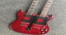 Red Double Necks Electric Guitar with Rosewood Fretboard612 StringsCustomizable9521436