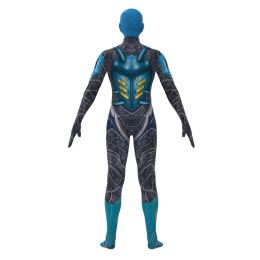 Blue Cosplay Beetle Costume Zentai Jumpsuit Superhero Bodysuit for Kids Children Fantasia Outfit Halloween Carnival Suit