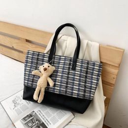 Bag Women Canvas Casual Tote Bags Cute Girl Crossbody Large Capacity Student Class Shoulder Luxury Ladies Striped Bookbag