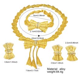 ANIID Dubai Ethiopian 24K Gold Plated Tassle Pendant Jewellery Sets For Women Brazilian Bride Jewellery Anniversary Gift Wholesale