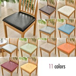 Chair Covers 1/2/4pcs PU Leather Stretch Seat Cover Removable Waterproof El Kitchen Dining Slipcover Cushion Protector