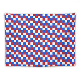 Tapestries Red White And Blue Checkered Pattern Tapestry Room Decor Korean Style Hanging Wall Cute