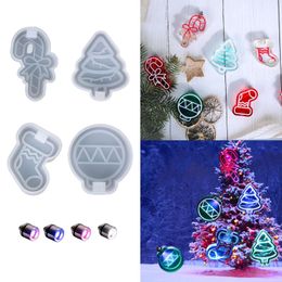 Christmas Tree Ornament Tree Sock Bulb Silicone Resin Moulds LED Light Hanging Decor Epoxy Casting Mould DIY Making Crafts