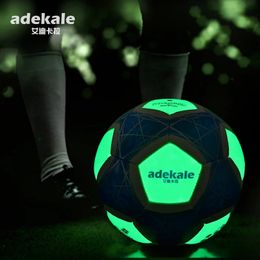 Fluorescent Soccer Ball Standard Adult No. 5 Child Size 4 Glows in Dark Places After Absorbing Light Football 240403