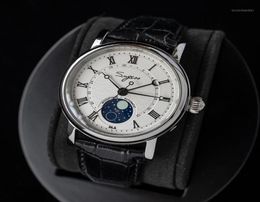 Wristwatches SUGESS Mechanical Chronograph Watch Men Seagull ST2108 Movement Automatic Sapphire Moon Phase Luminous Pointer Leathe4353500