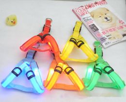 Led Dog Harness Safety Dog Pet Belt Harness Glow Flashing Light Collar Pet Belt Harness Leash Tether Dog Supplies Leashes Pet Ligh3831262