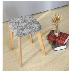 Small Square Stool Cover Elastic Home Table Slip-cover Office Dining Table Solid Wood Chair Cover Modern Minimalist 2 Patterns