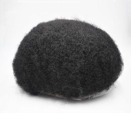 African American Wigs for Full Lace Base Jet Black Afro Hair Mens Toupee 8x10 Men Unit Systems Hair Wigs6626984