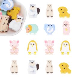 LOFCA Penguin goat Animal Silicone beads Silicone beads jewelry Making necklace DIY jewelry accessories