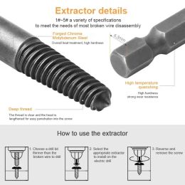 3/5/6pcs Tool Center Drill Bit Guide Group Damaged Bolt Remover Removal Tool Easy To Set Up Power Tool Hex Screw Extractor