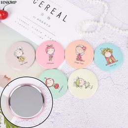 L444 Fashion Lady Portable Makeup Mirror Cartoon Pattern Compact Pocket Cosmetic Mini Cute Small Creative 240409