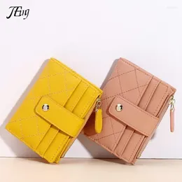 Storage Bags Short Simple Buckle Zipper Wallet Versatile Fashion Coin Purse Women's Large Capacity Clutch Solid Colour Multi-Card Card Holder