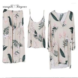 Home Clothing Tinyear Sleeping Clothes For Ladies Night Pyjama Floral Print Long Sleeve Nightwear Soft Cotton Sleepwear