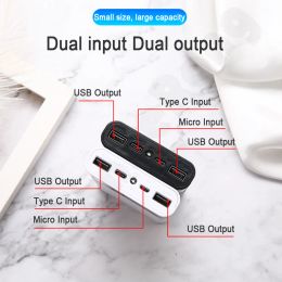 5V Power Bank Shell Dual USB Micro USB Type C DIY Super Fast Charge 4X18650 Case Battery Charge Storage Box Without Battery