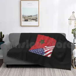 Blankets Morocco Moroccan American Flag Blanket Fashion Custom