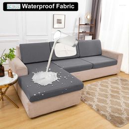 Chair Covers Waterproof Sofa Seat Cover Solid Colour Cushion Elastic Fitted 1/2/3/4 Protector For Home Decoration