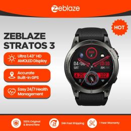 Zeblaze Stratos 3 Premium GPS Smart Watch Ultra HD AMOLED Display Built-in GPS Hi-Fi Bluetooth Phone Calls Smartwatch for Men