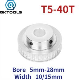T5 40 Teeth/T Boss Synchronous Belt Pulley BF Groove Width 10/15mm Inner Hole 5/6/8/10/12/14/15/16/17/18/19/20/22/24/25/28mm