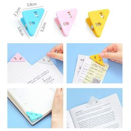 5PCS Colour Corner Clips Bookmark Document Test Paper Storage Triangle Clip Simple Style Desk Organiser Holder Student Stationery