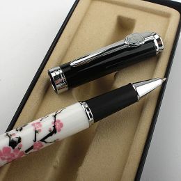JINHAO High Quality Plum Blossom Porcelain Flowers Painting Trim Rollerball Pen Signature Calligraphy Ink Pens Office Supplies