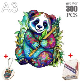 Fabulous Irregular Wooden Animals Puzzle Exquisite Jigsaw DIY Wood Crafts Mysterious Drawing Birthday Gifts for Adults Kids