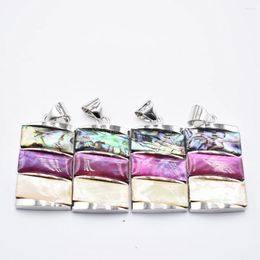 Pendant Necklaces Fashion Vintage Colourful Shell Pendants Charms Natural Mother Of Pearl For Jewellery Making 4ps/lot Wholesale