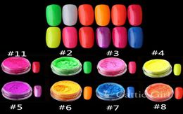 Neon Pigment Nail Powder Dust Ombre Nail Glitter Gradient Glitter Iridescent Acrylic Powder Nail Art Decoration 12colorsset6495086