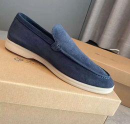 Loro Piano Mens casual LP loafers shoes piana flat low top suede Cow leather oxfords Moccasins summer walk comfort loafer slip on rubber sole flats EU38-45 hgwqbfee