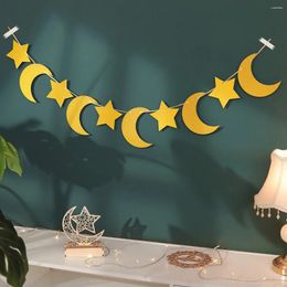 Party Decoration Decorative Scene Wall Layout Of The Golden Star Moon Ramadan Flag-raising