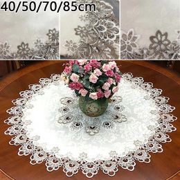 European Modern Fabric Lace Trim Tablecloth Bedroom Balcony Small Round Tablecloth Hotel Restaurant Banquet Party Big Tablecloth